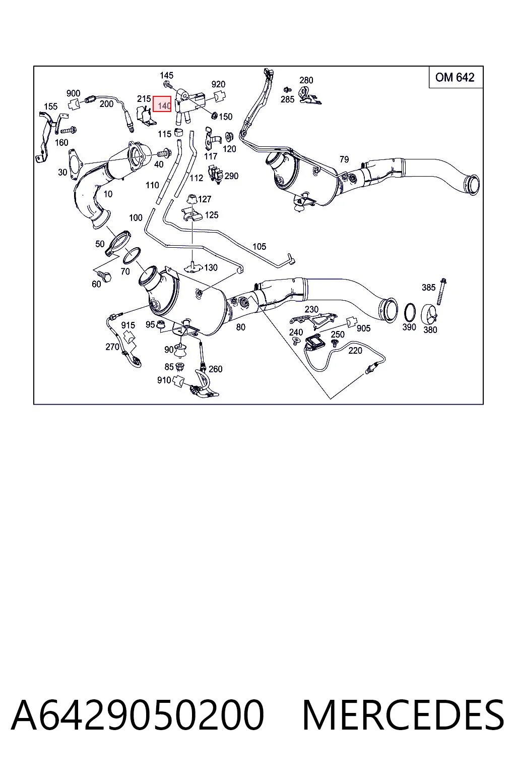 A6429050200 Mercedes Sensor de presion de escape