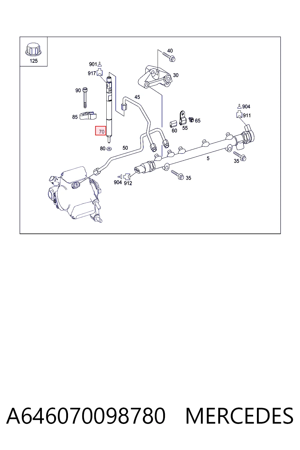 A646070098780 Mercedes Inyector de combustible
