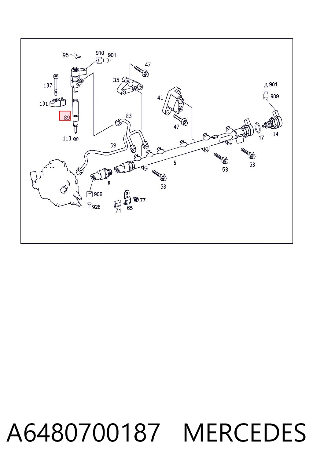 A6480700187 Mercedes Inyector de combustible