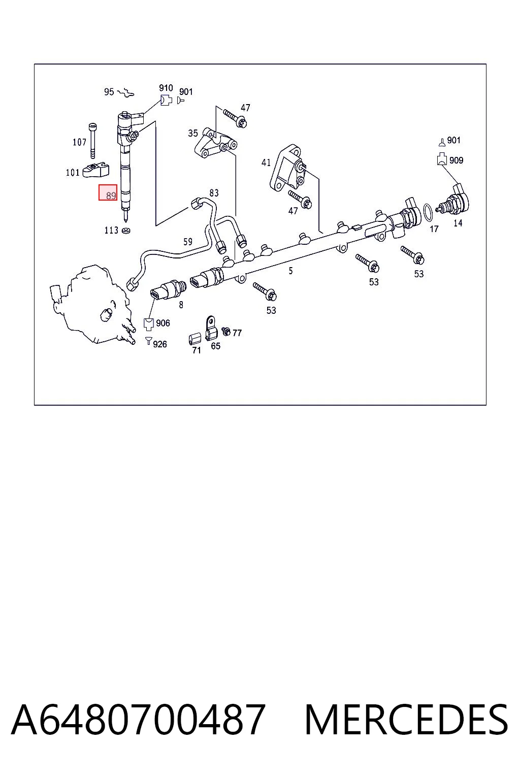 A6480700487 Mercedes Inyector de combustible