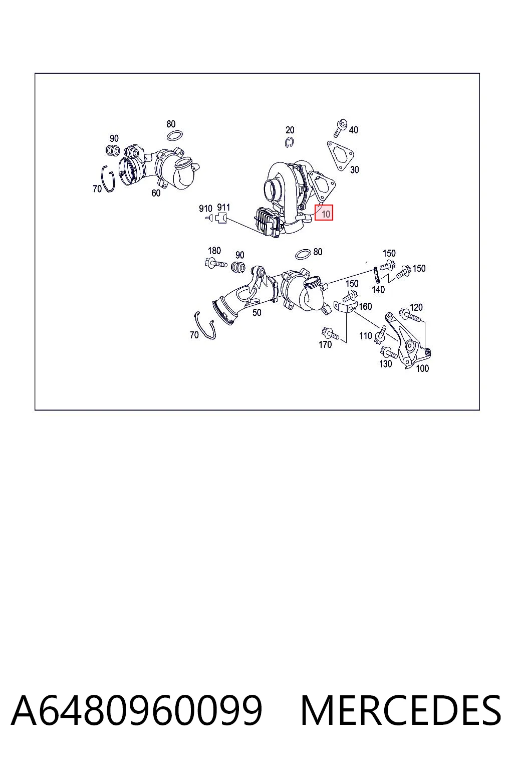 A6480960099 Mercedes Turbo para motor