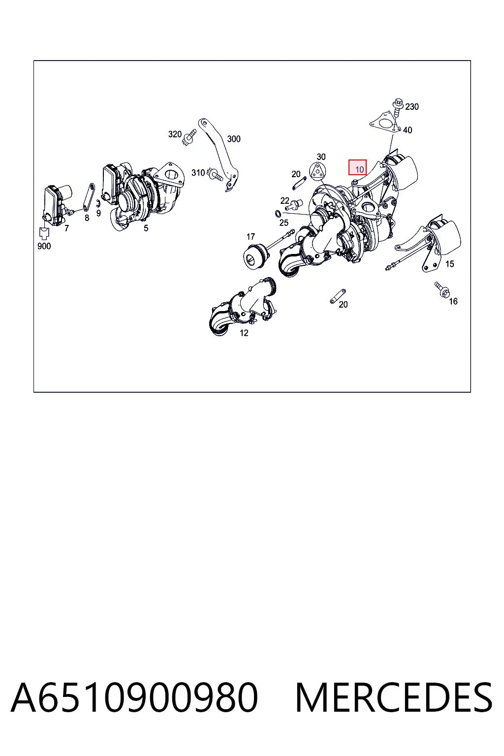 A6510900980 Mercedes Turbo para motor