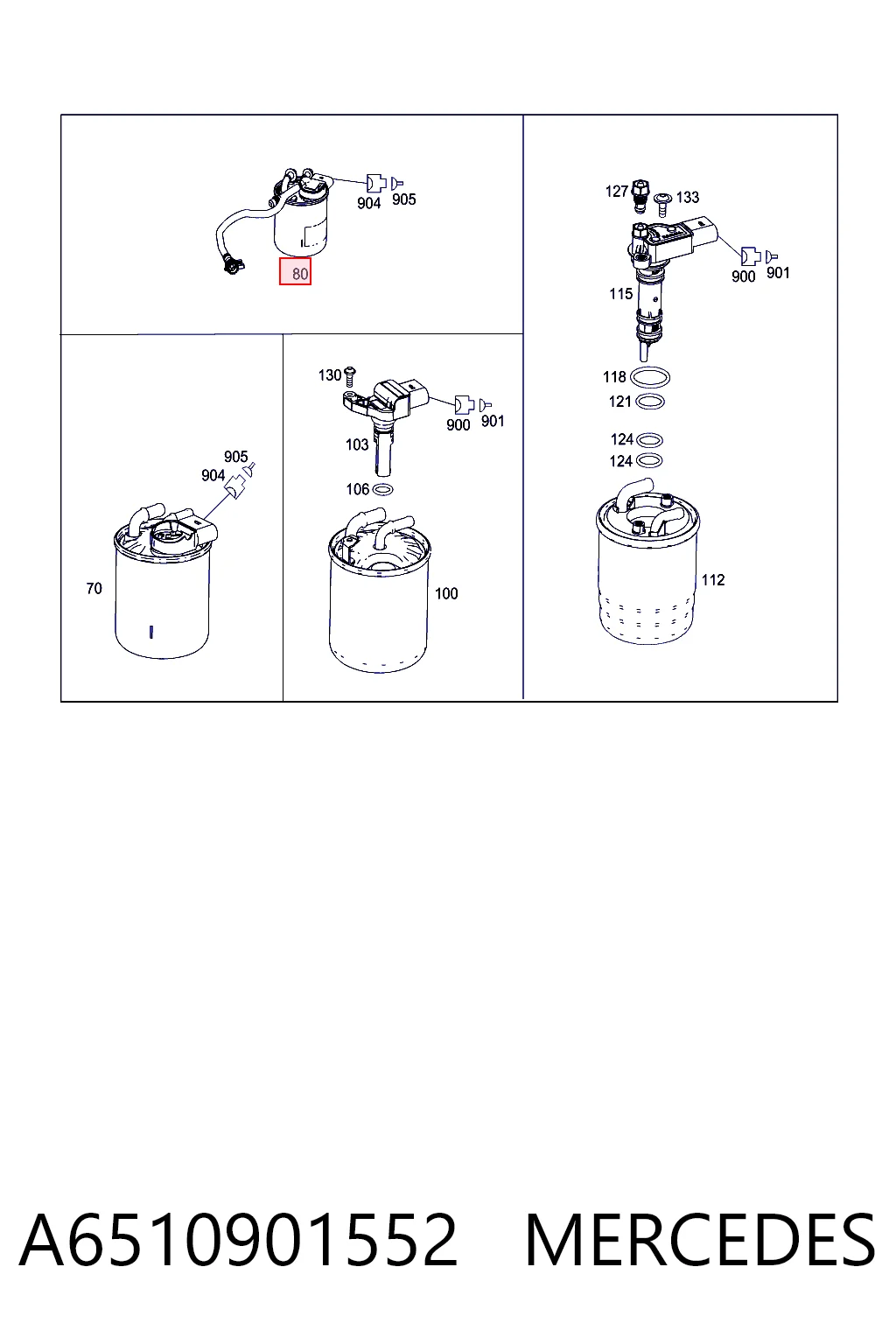 A6510901552 Mercedes Filtro de gasolina