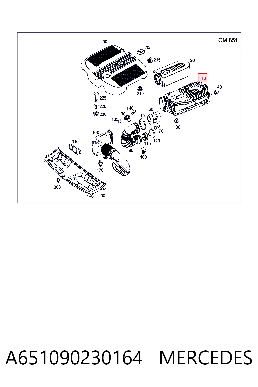 Carcasa del filtro de aire para Mercedes E  W212