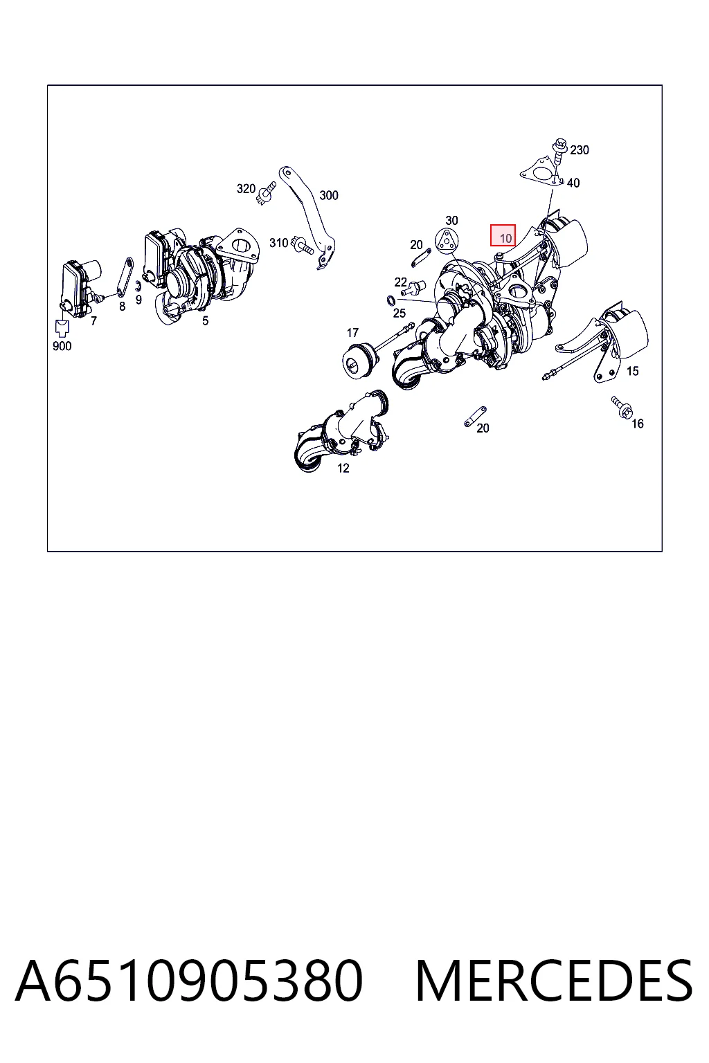 A6510905380 Mercedes Turbo para motor