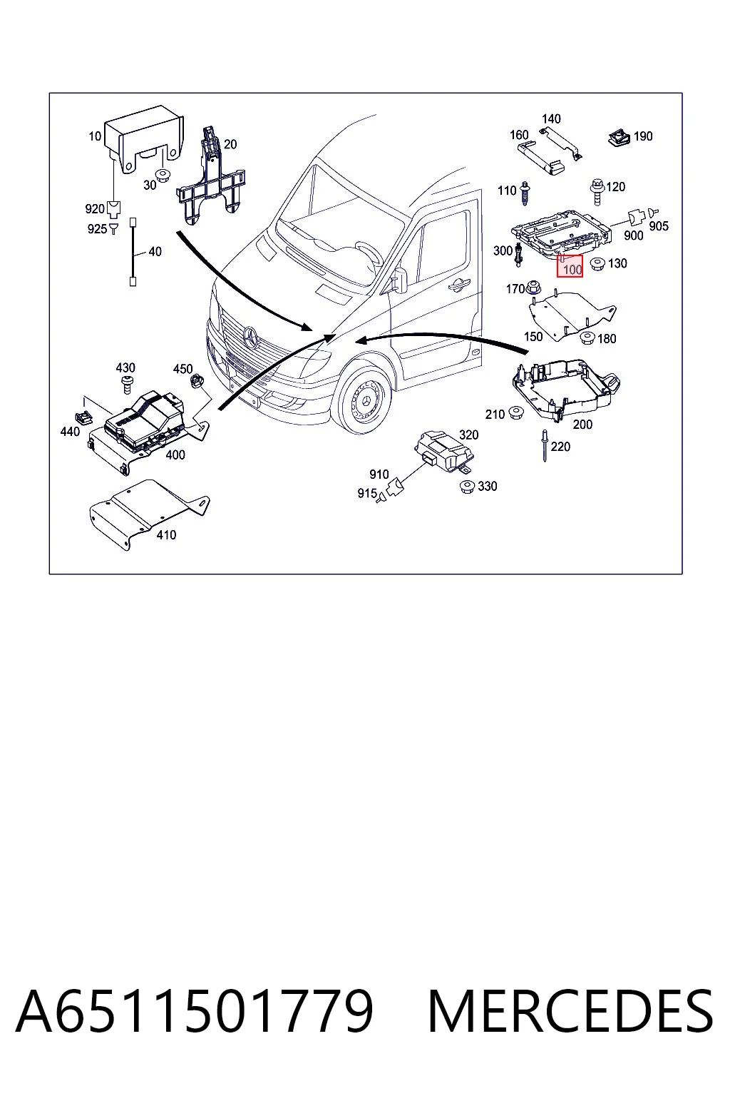 Unidad de control del motor (ECU) A6511501779 MERCEDES
