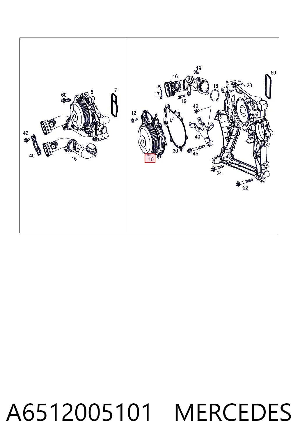A6512005101 Mercedes Bomba refrigerante coche