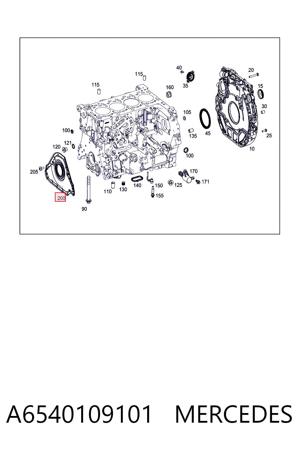 Retén de cigüeñal frontal para Mercedes ML/GLE W167