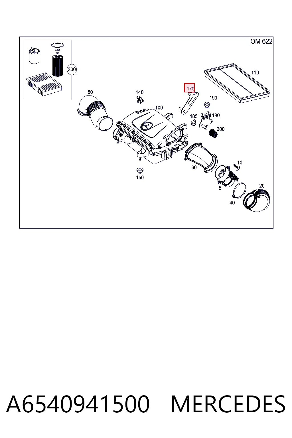 A6540941500 Mercedes Filtro de aire de motor