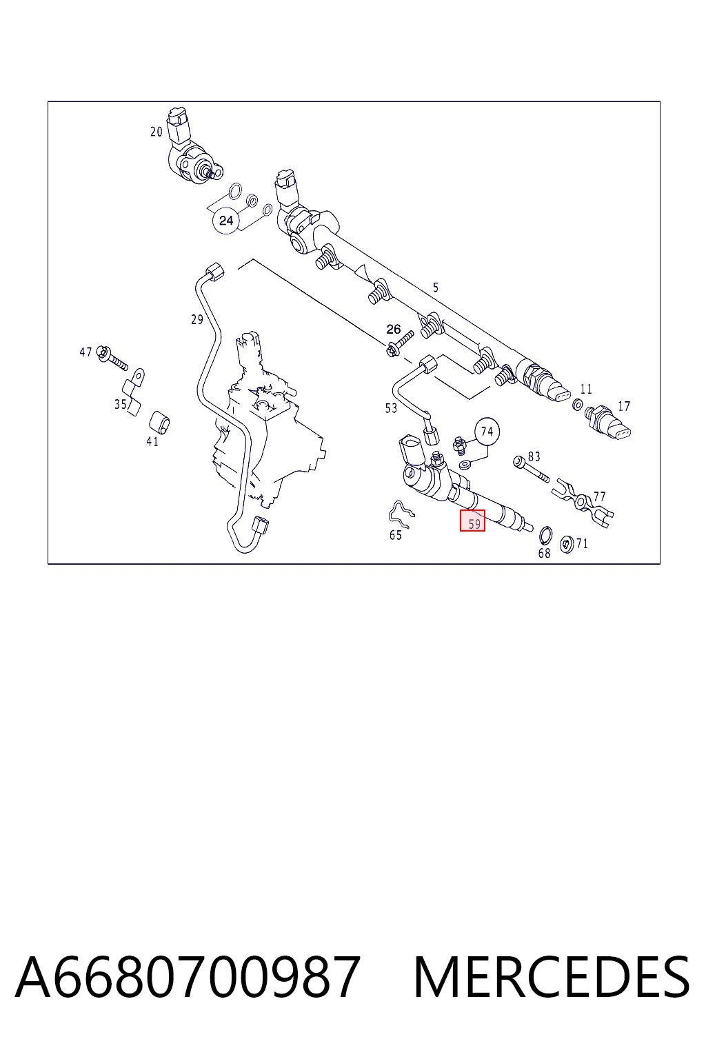 A6680700987 Mercedes Inyector de combustible