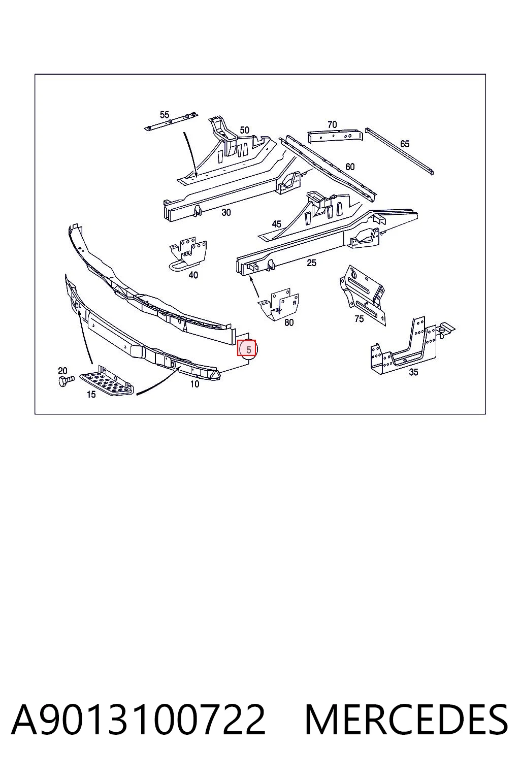 Refuerzo parachoque delantero para Mercedes Sprinter I 2-t 901, 902