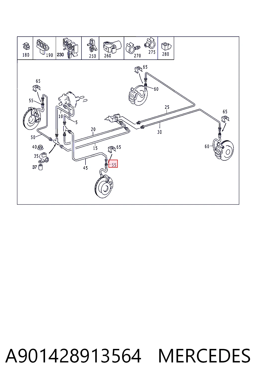 Tubo flexible de frenos delantero Sprinter  furgoneta (2006-2020) original desde 13,08 €
