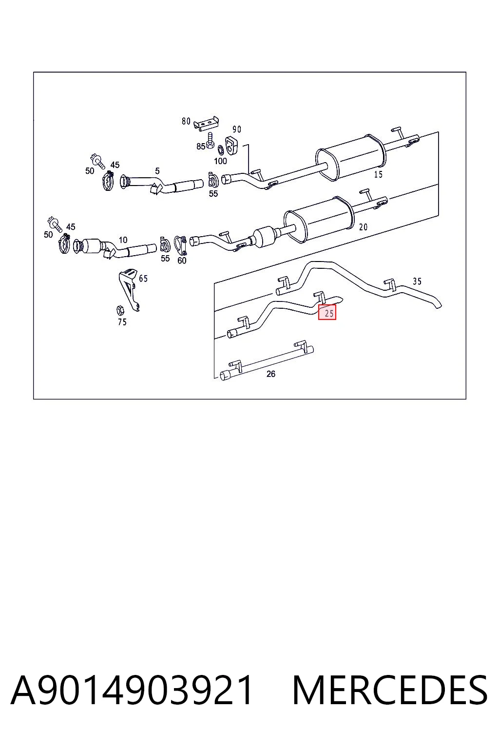 Silenciador trasero para Mercedes Sprinter 901, 902