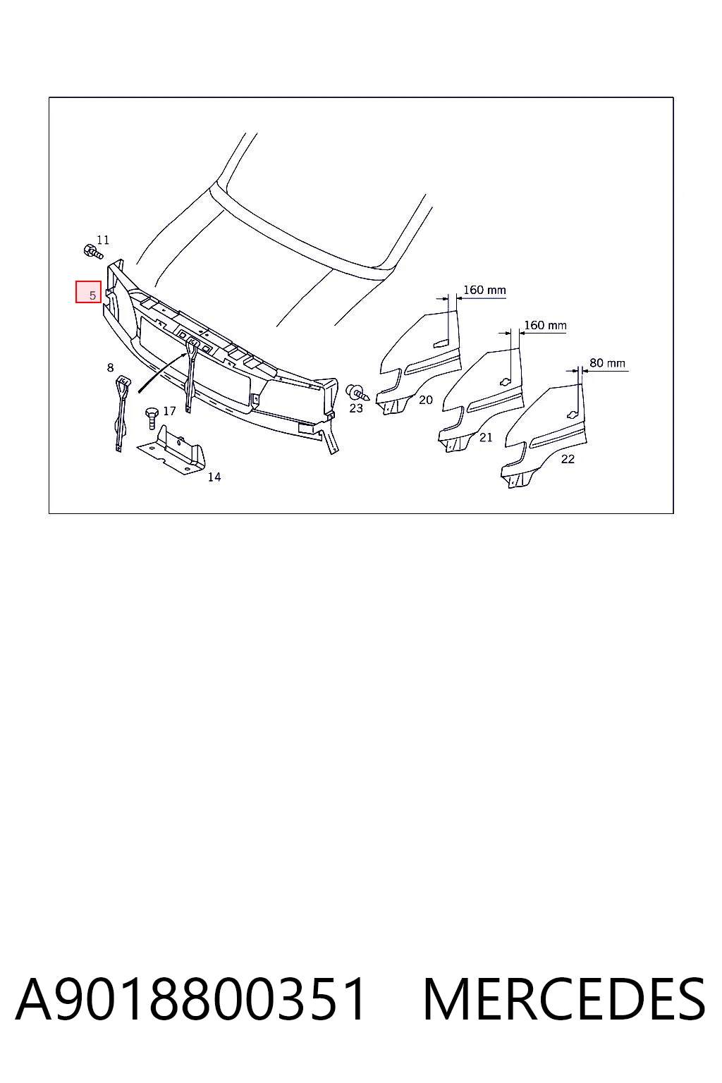 Comprar Panel de soporte del radiador y montaje de faros Mercedes Sprinter  901, 902 a bajo precio