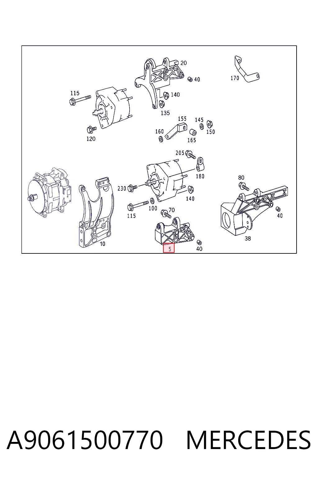  Soporte del alternador Mercedes Benz Truck TRUCK ATEGO 2