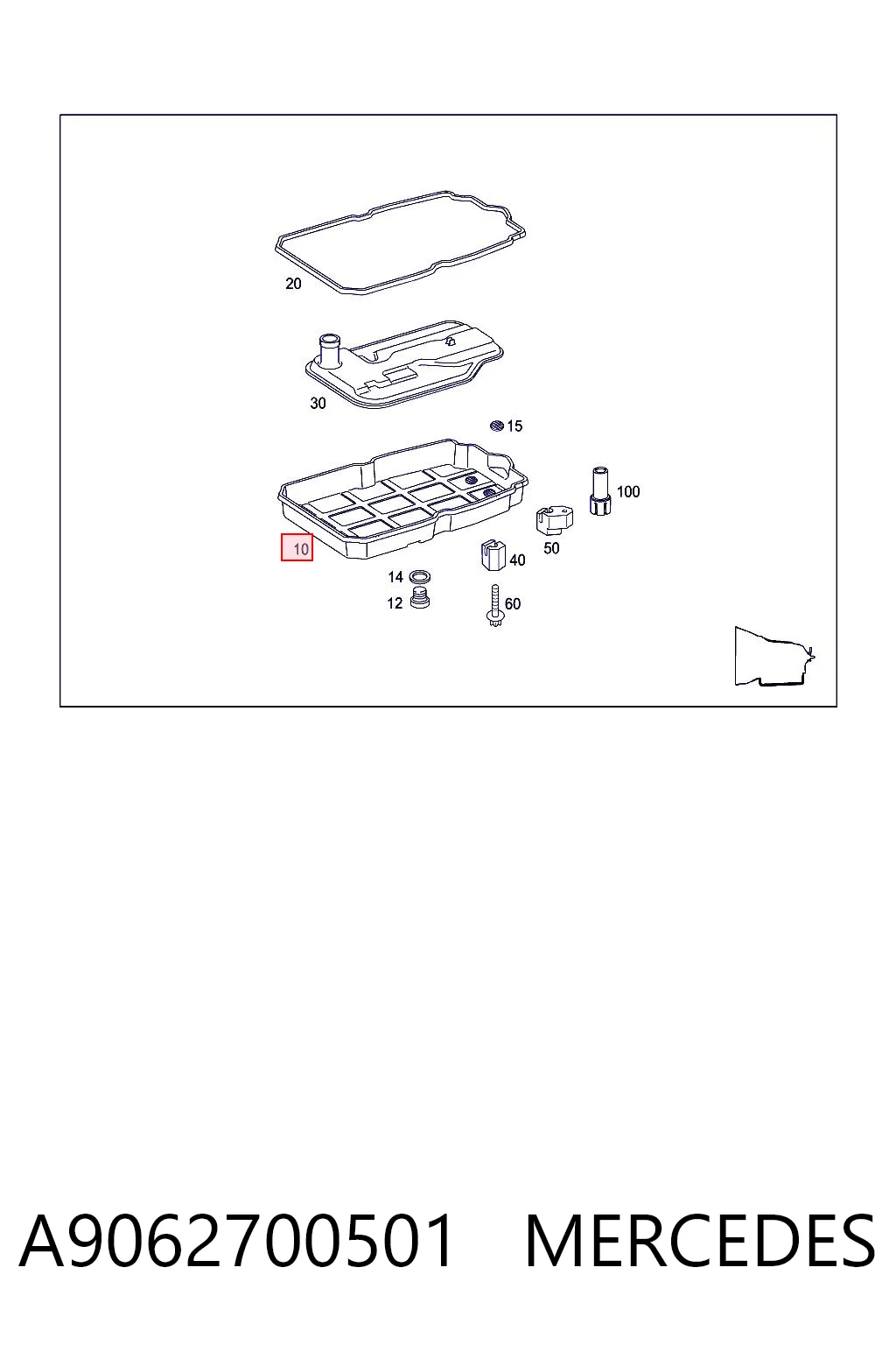 A9062700501 Mercedes Cárter de aceite, caja automática