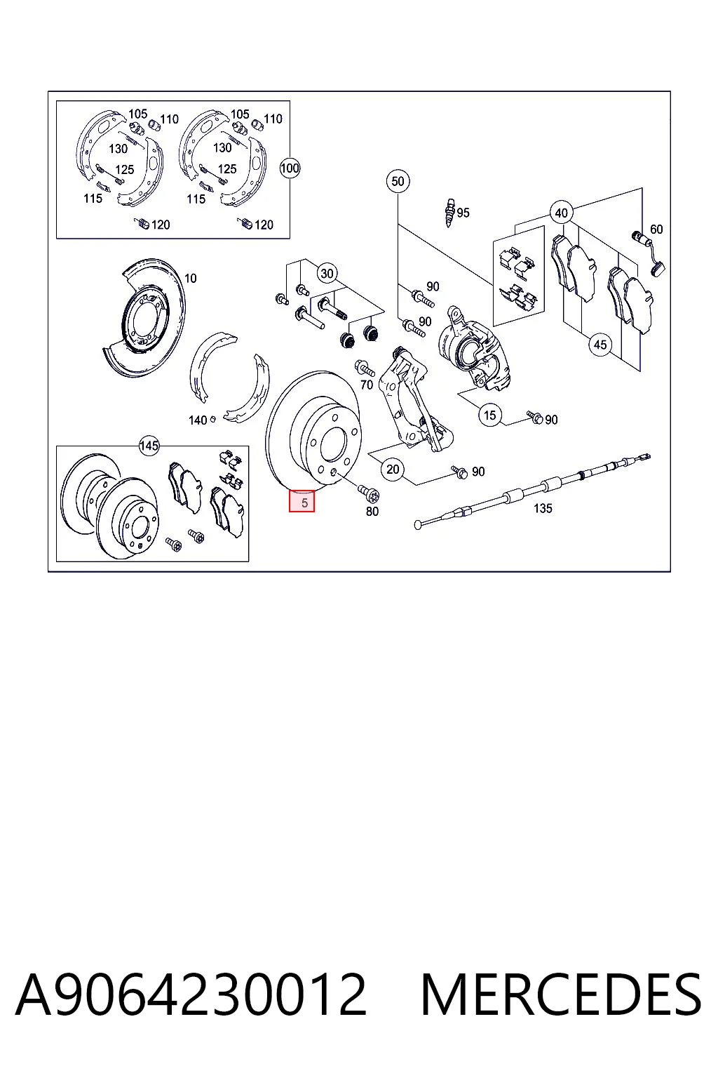 A9064230012 Mercedes Freno de disco trasero