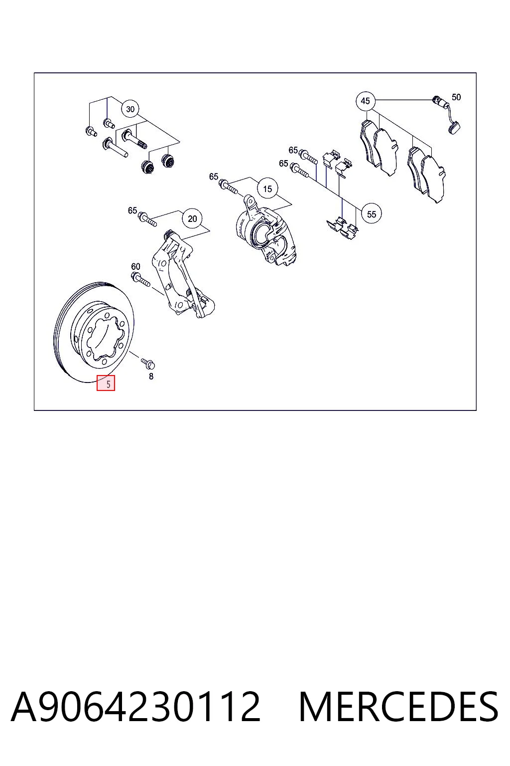 A9064230112 Mercedes Freno de disco trasero