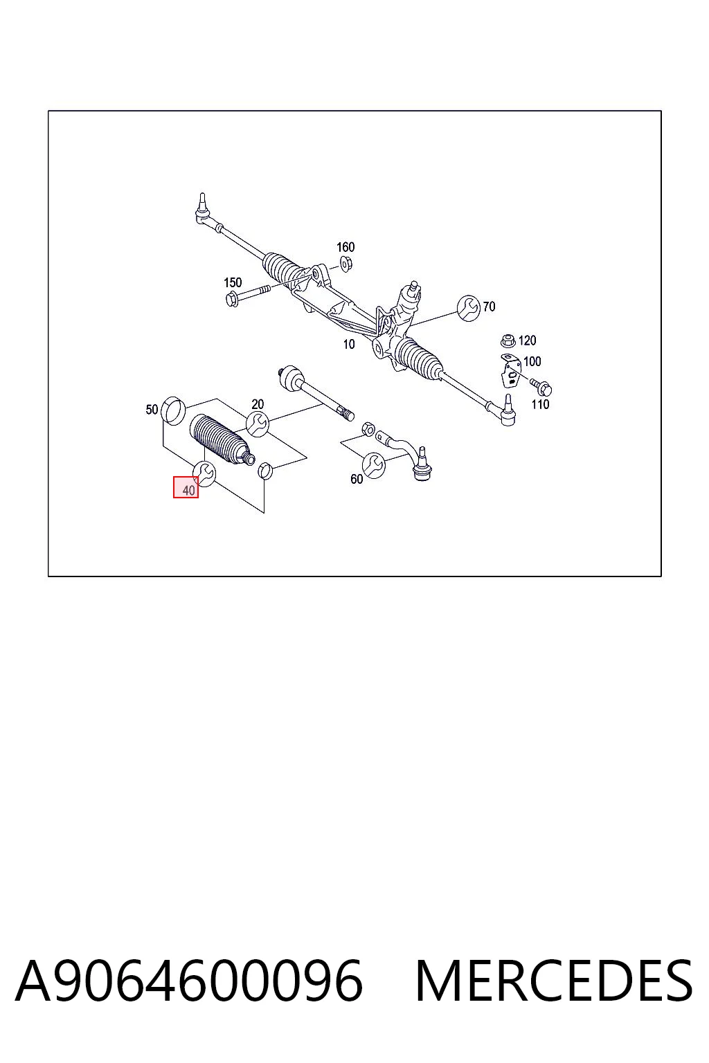 Fuelle de dirección para Mercedes ML/GLE  (W164)