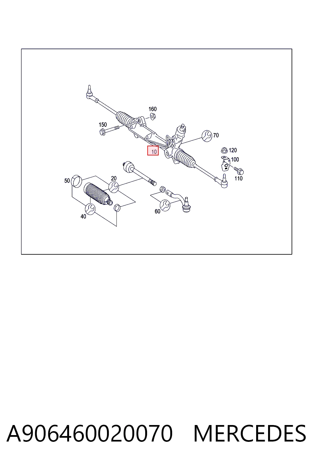 Caja de dirección para Mercedes Sprinter  (906)