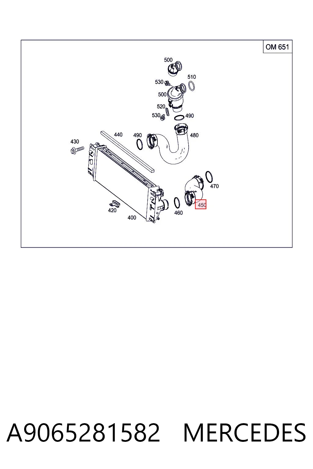 A9065281582 Mercedes Manguera del intercooler