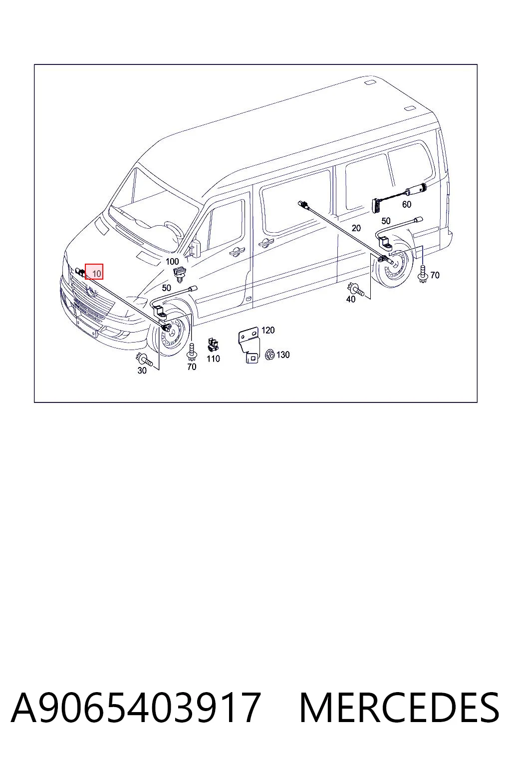Sensor ABS delantero A9065403917 MERCEDES