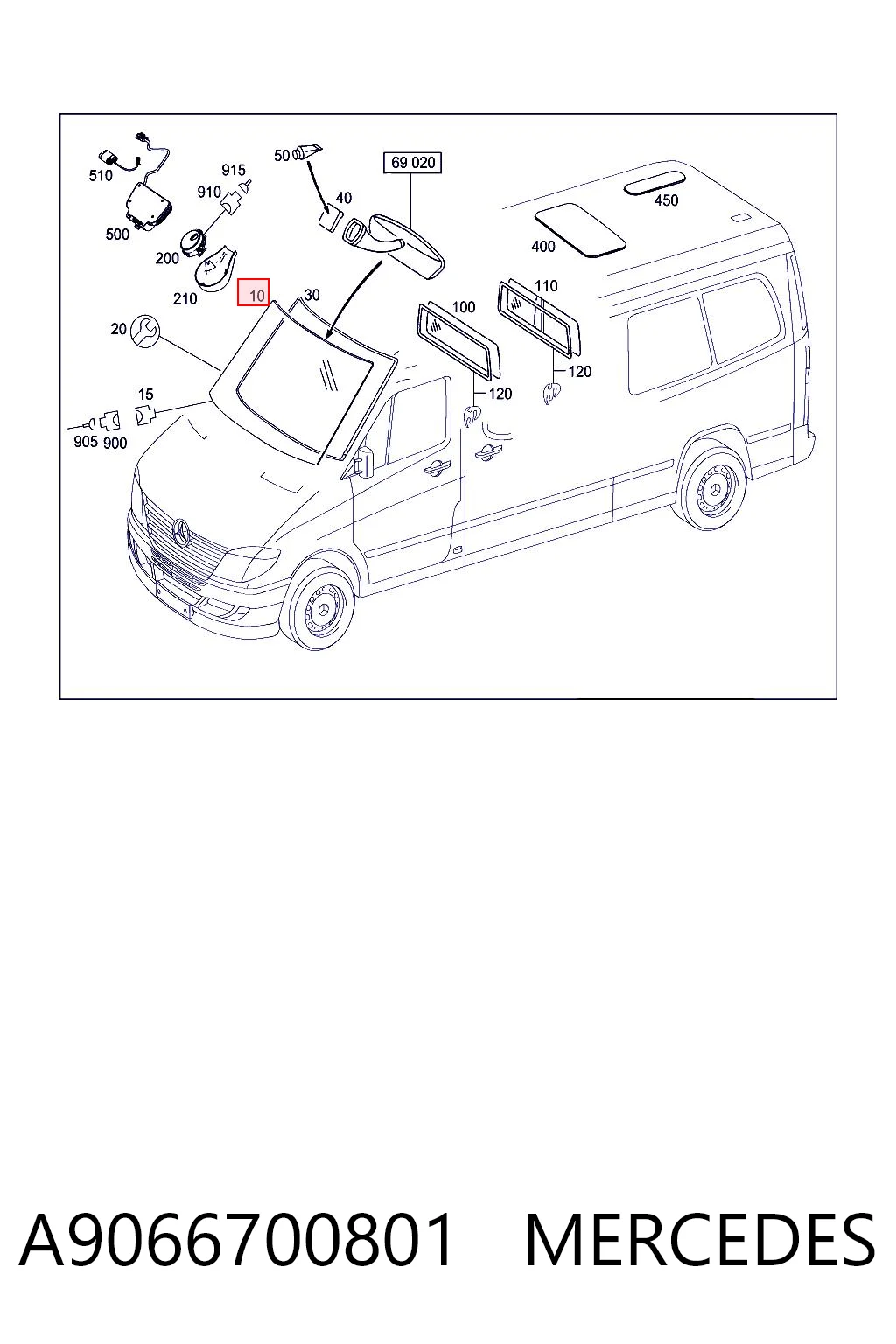 Parabrisas delantero  para Mercedes Sprinter II 3-t 906