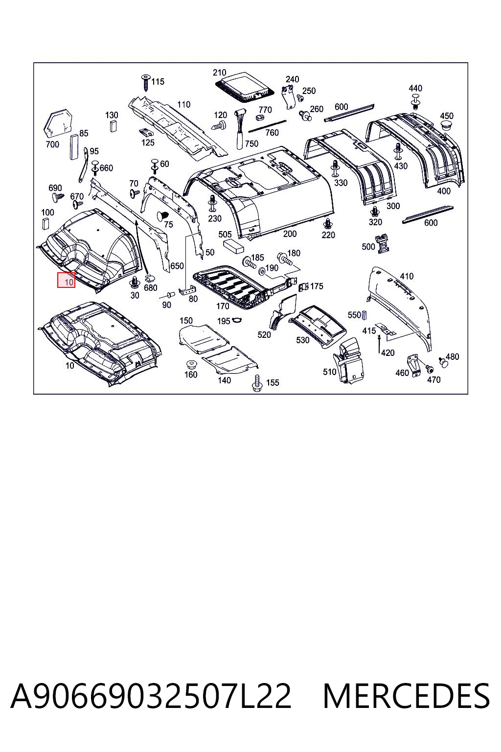 Comprar Guarnecido de techo Mercedes Sprinter  906 a bajo precio