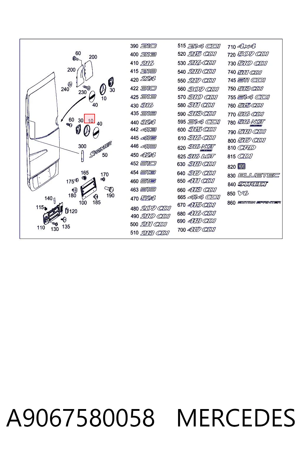 Comprar Emblema Mercedes Sprinter II 3,5-t 906