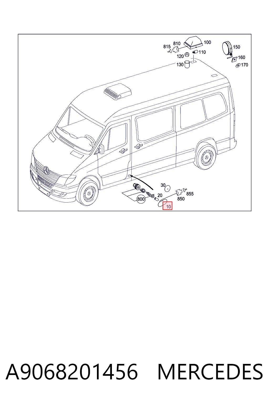A9068201456 Mercedes Luz de gálibo lateral (furgón)