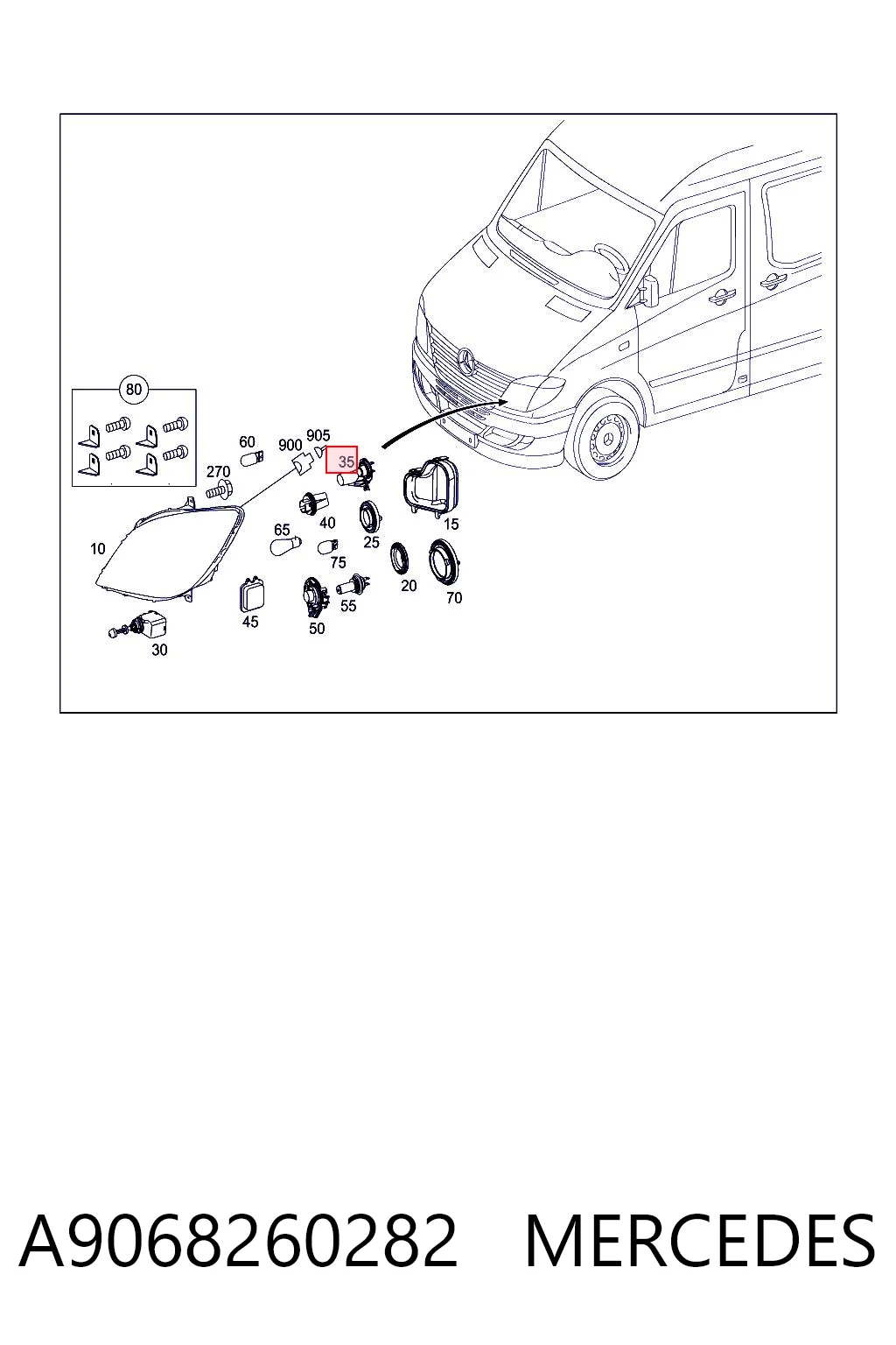 A9068260282 Ford Portalámparas de faro