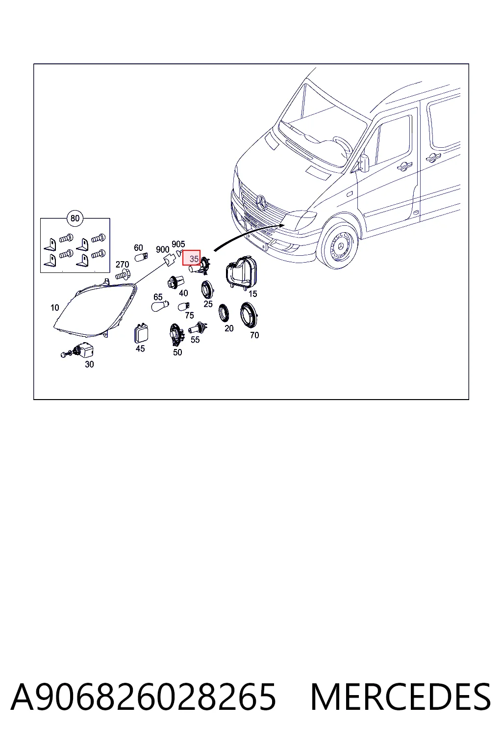 Portalámparas de faro A9068260282 Ford