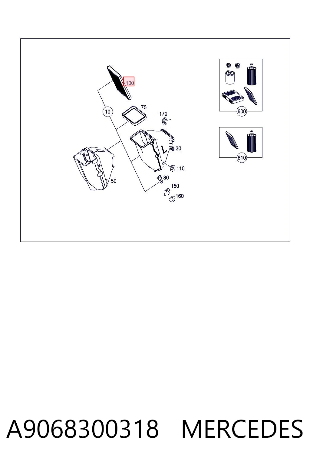 A9068300318 Mercedes Filtro antipolen