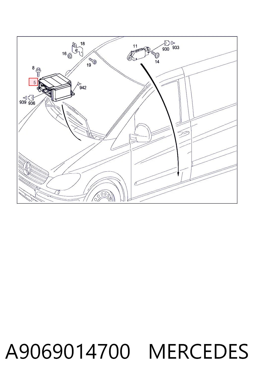 Comprar A9069005701 VAG Módulo de control de airbag