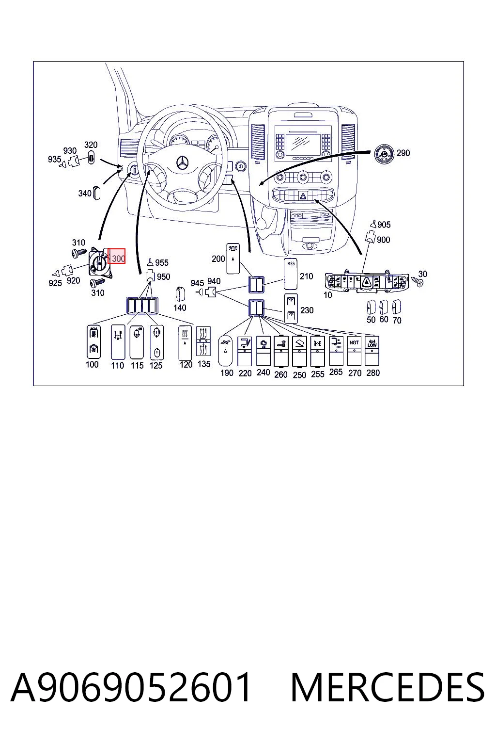 Interruptor de luces en el tablero VAG 9065450304 precio, desde 47,92 EUR