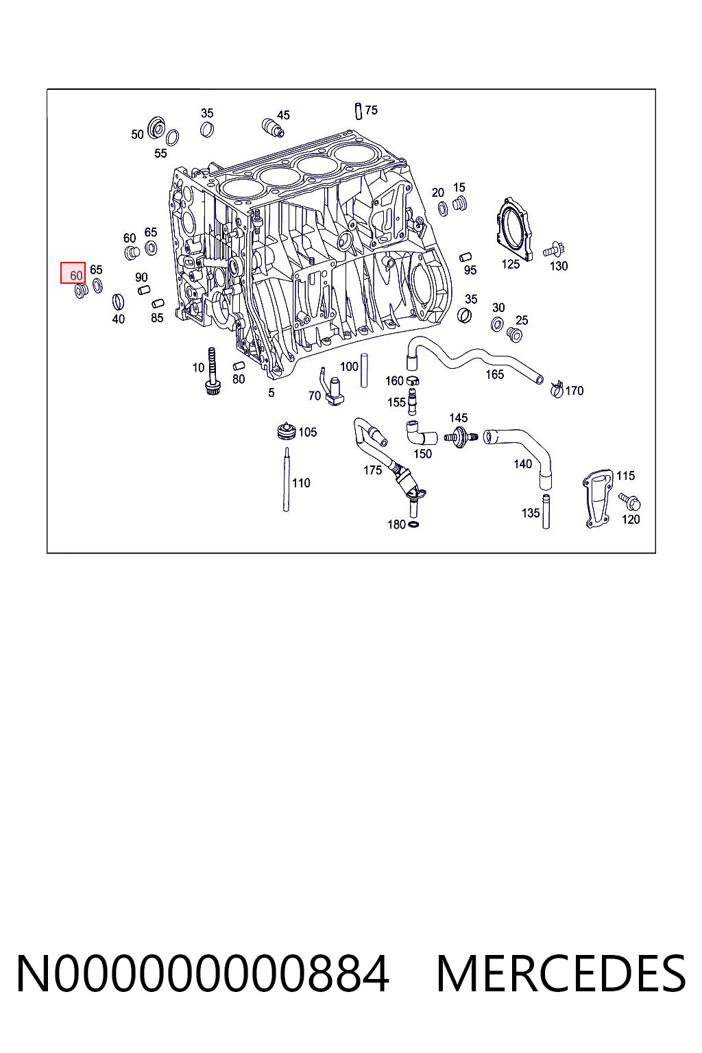 N000000000884 Mercedes Tapón del cárter de la transmisión automática