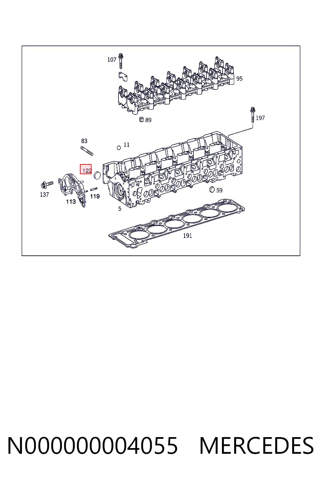 Tapón de bloque de cilindros N000000004055 MERCEDES