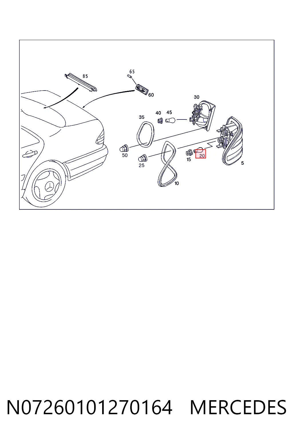 Bombilla MERCEDES N07260101270164