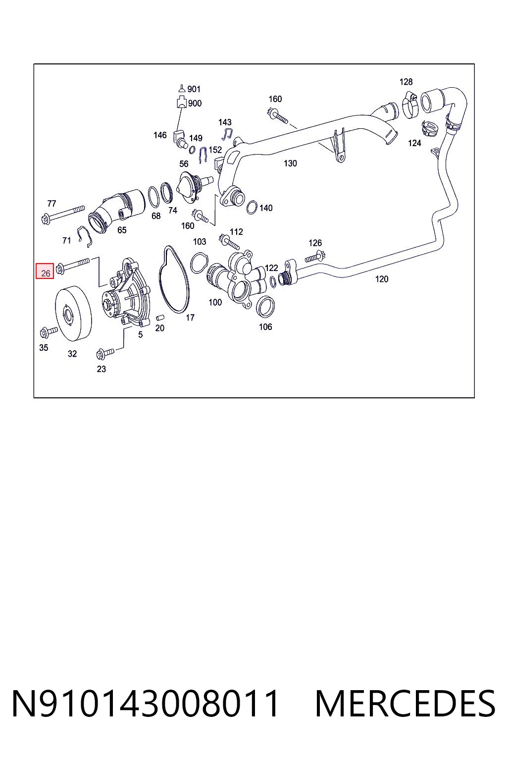 Comprar N91014300801164 Mercedes Perno del compresor de aire acondicionado