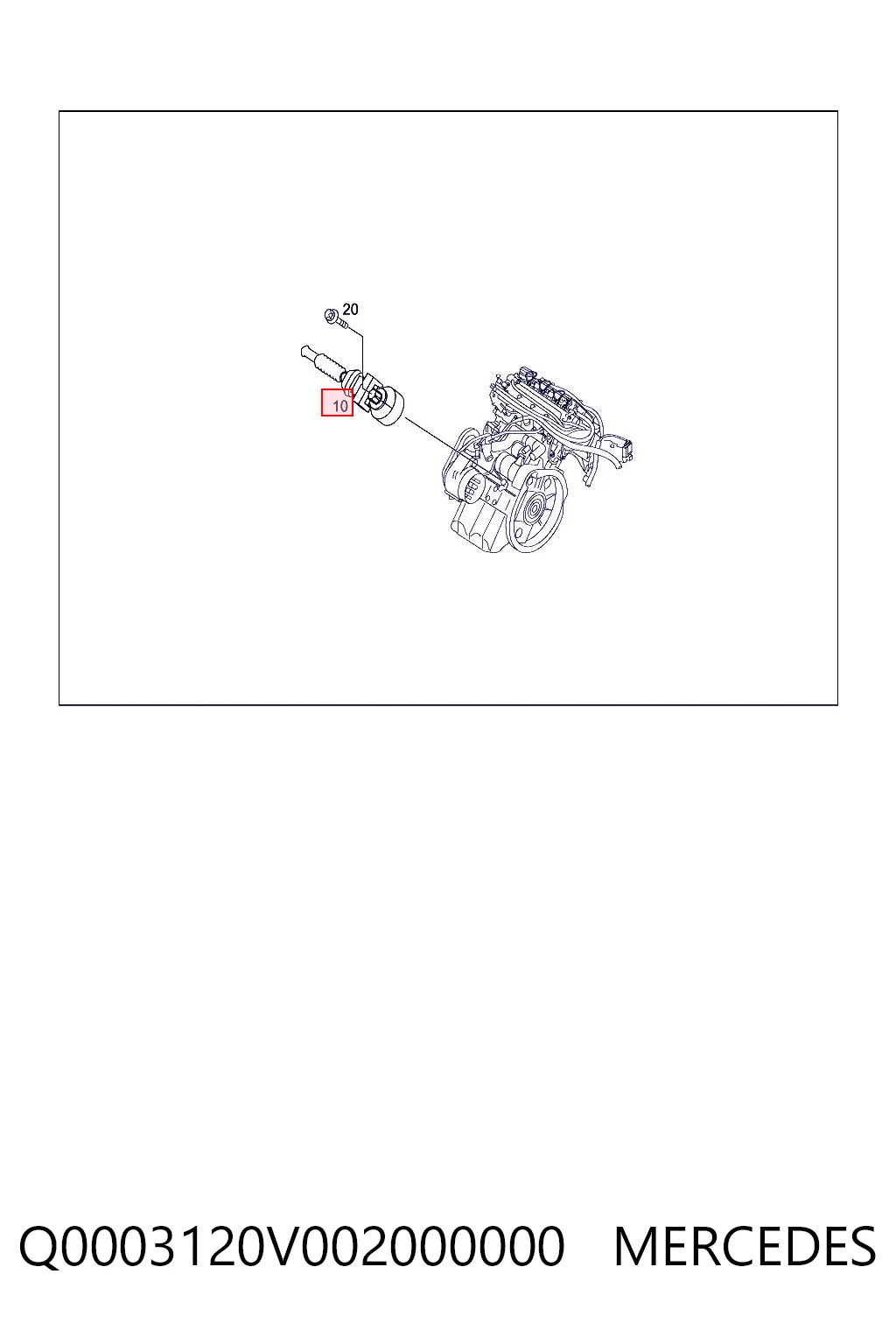 Q0003120V002000000 Mercedes Sensor de detonación