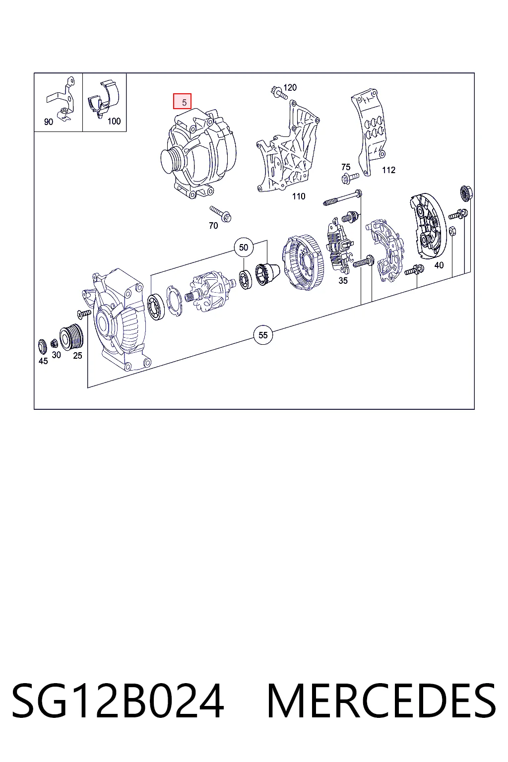 SG12B024 Mercedes Alternador de coche