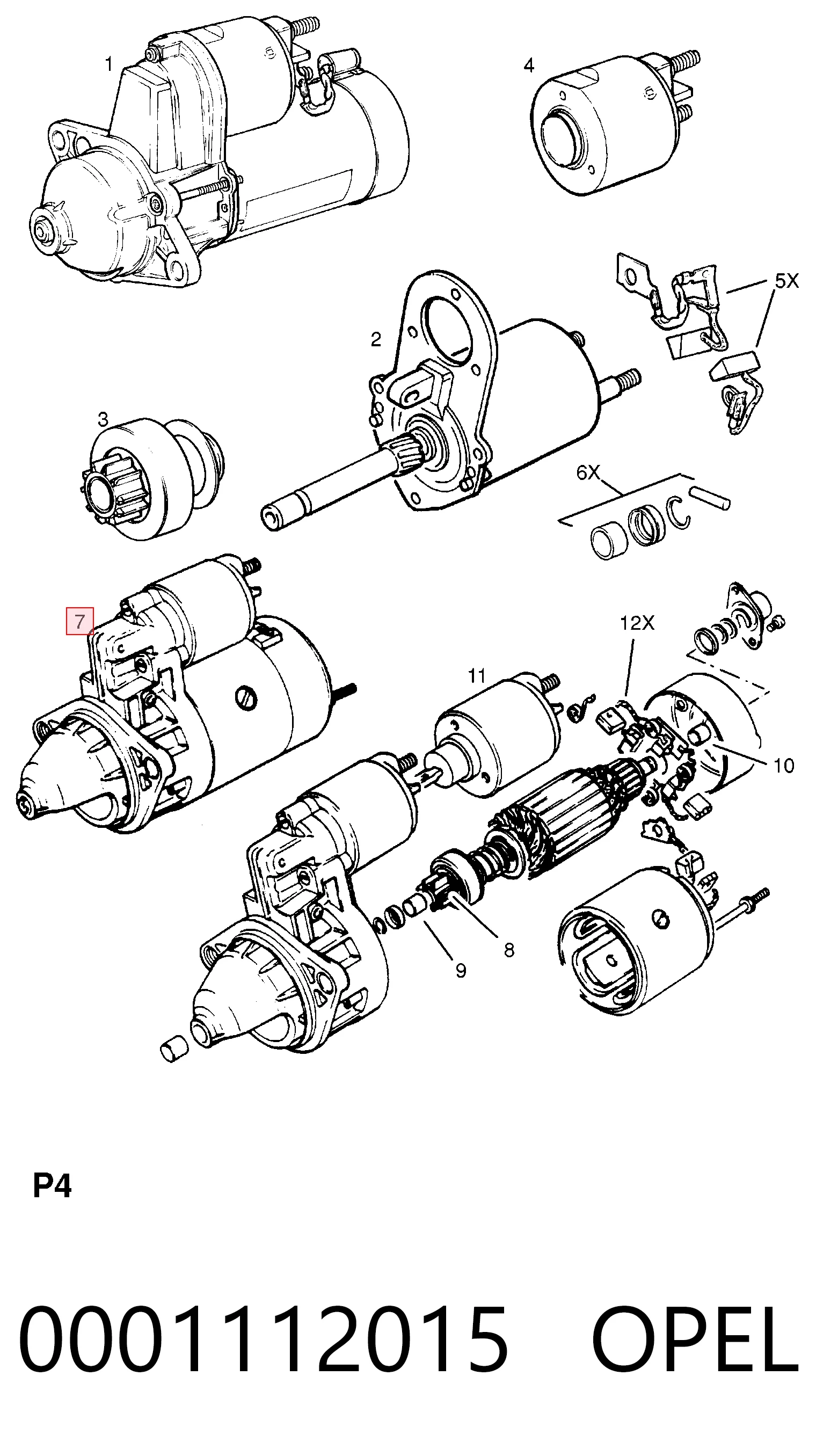 0001112015 Opel Arranque motores