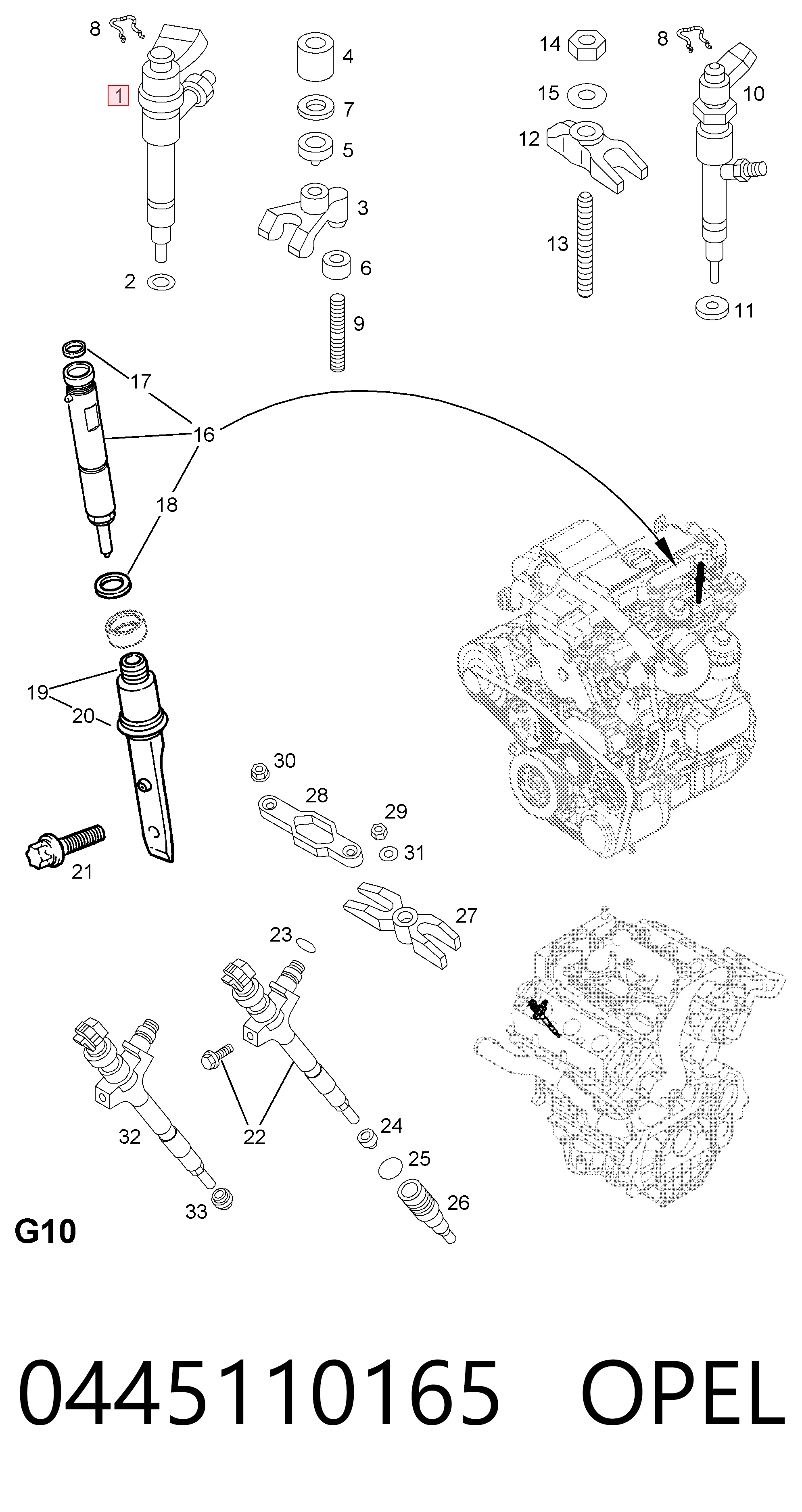 Inyectores Opel Vectra C familiar (2002 - 2008) precio, desde 34,85 EUR