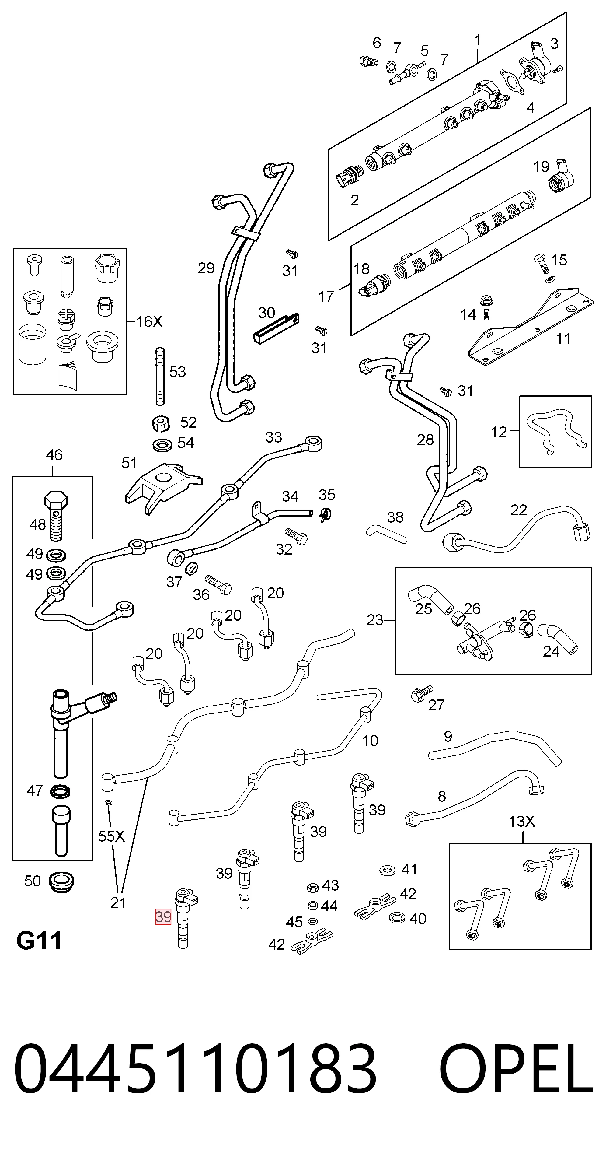 0445110183 Opel Inyector de combustible