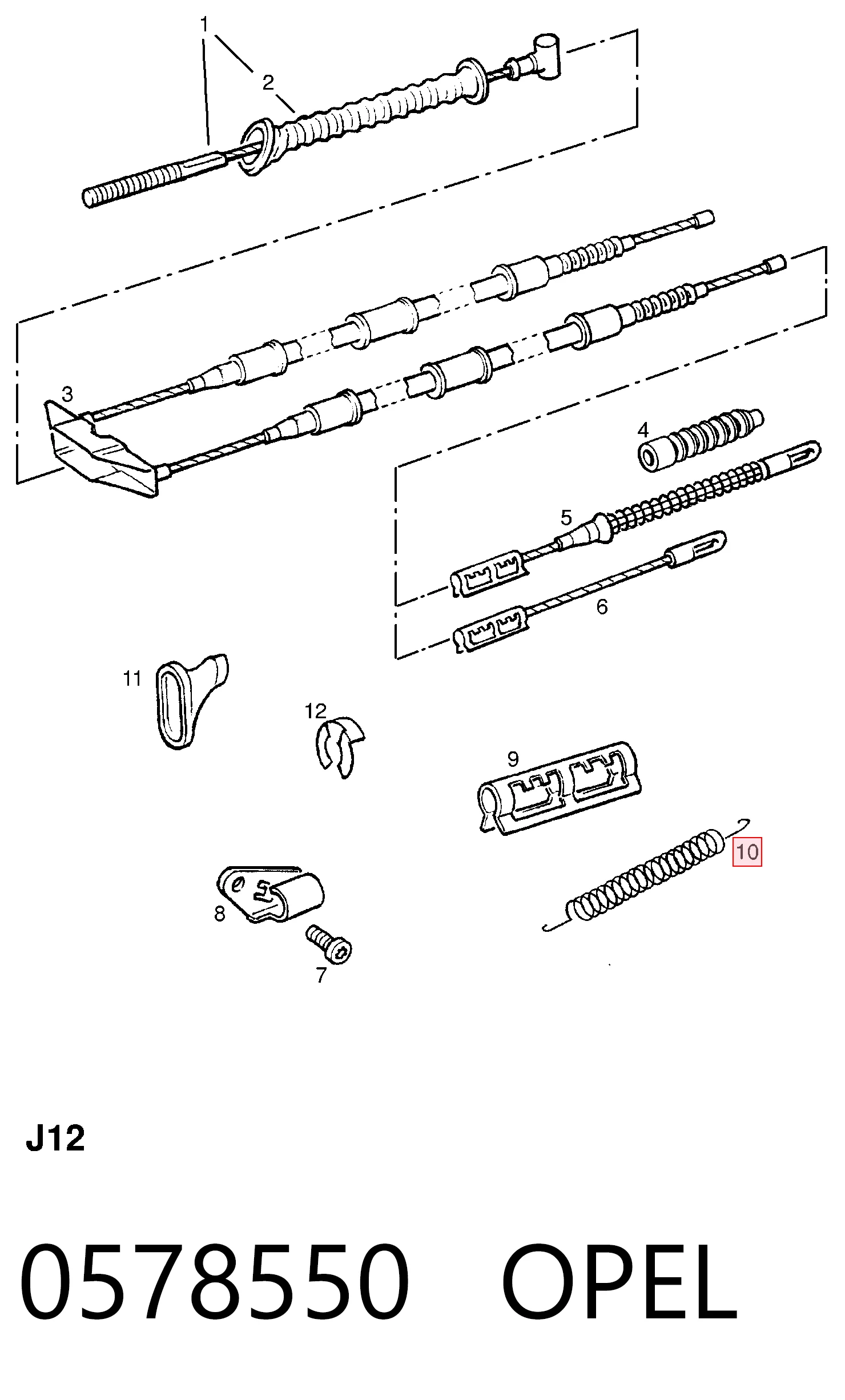 Kit de reparación del freno de estacionamiento TRW para Opel Omega  (25, 26, 27)