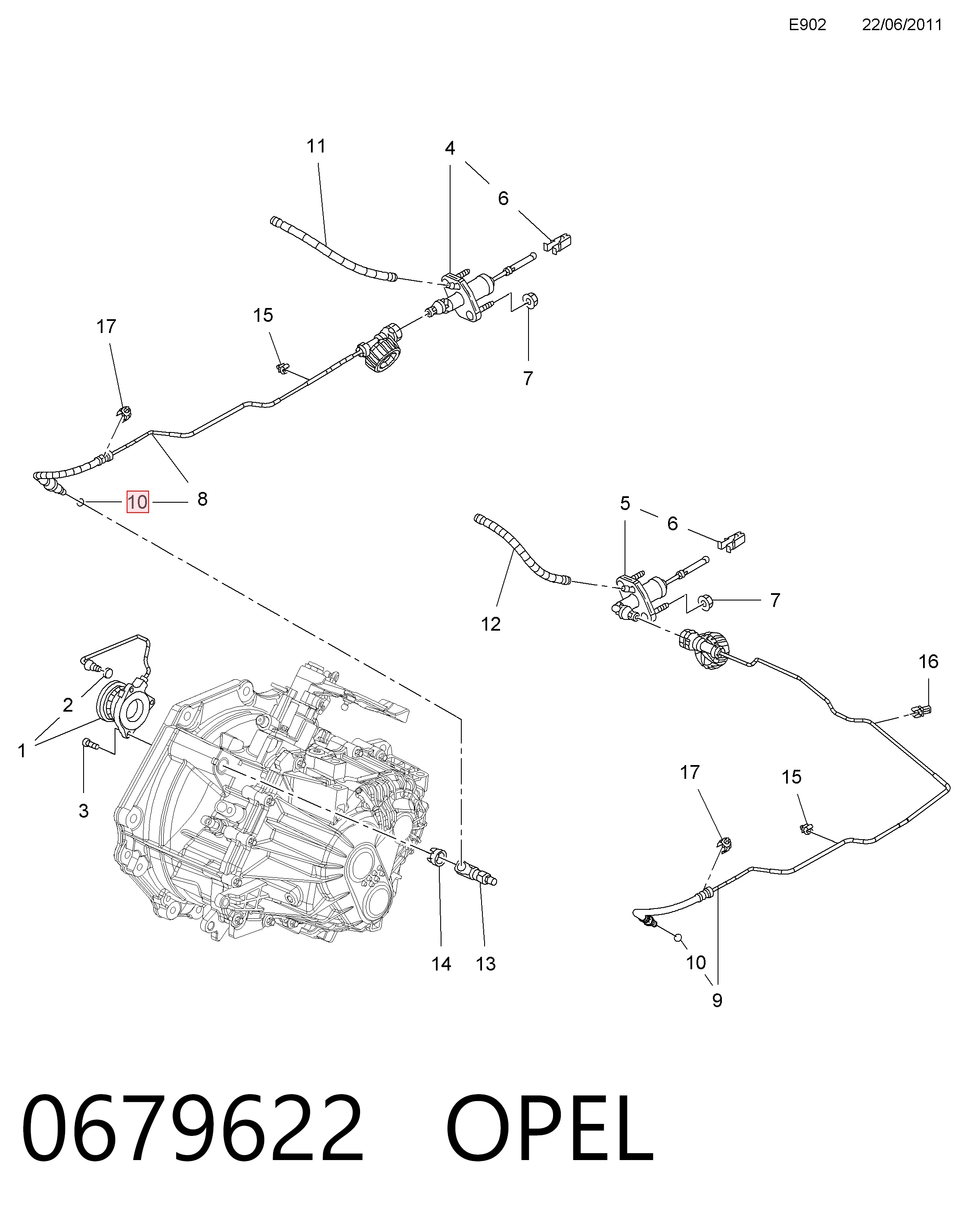 90511437 Peugeot/Citroen Anillo de sellado de la manguera de embrague