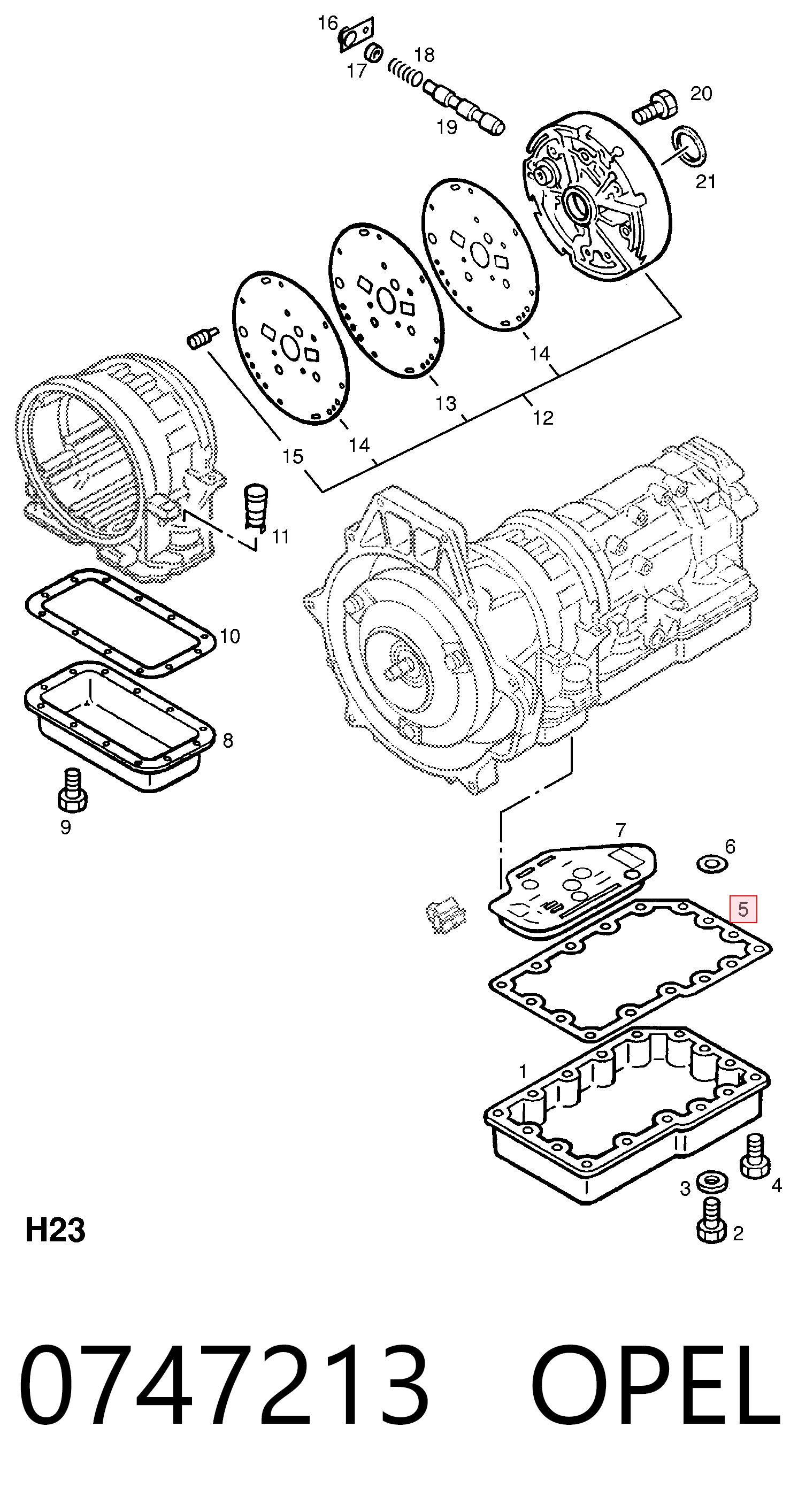 Junta del cárter de la transmisión automática/manual Opel Frontera  (6B)