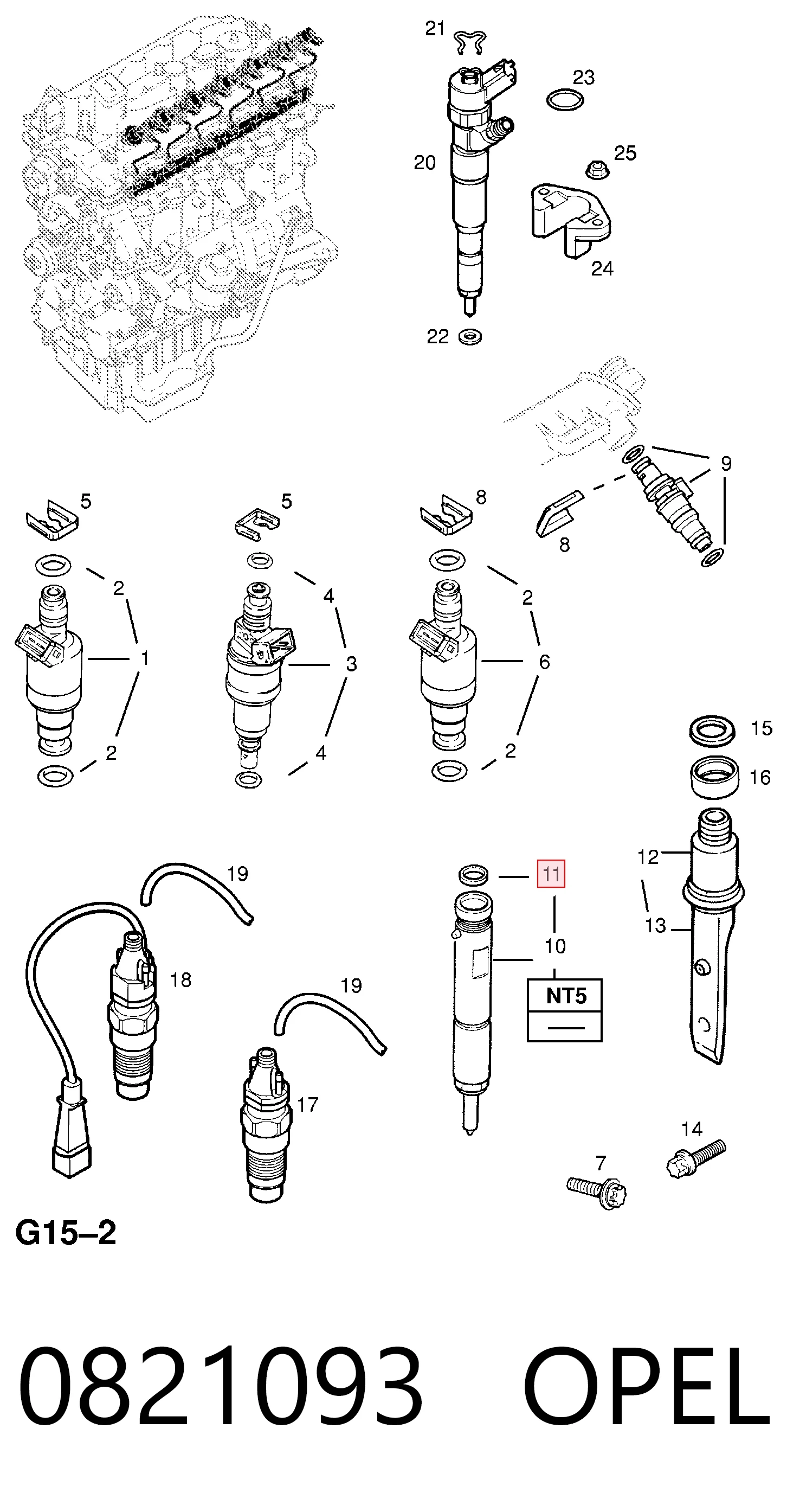 Kit de reparación del inyector para Opel Vectra C 