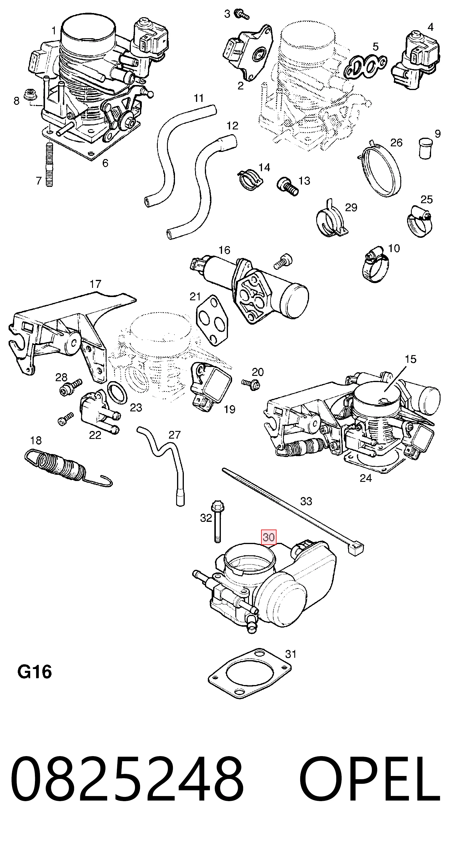 0825248 Opel Mariposa de admisión