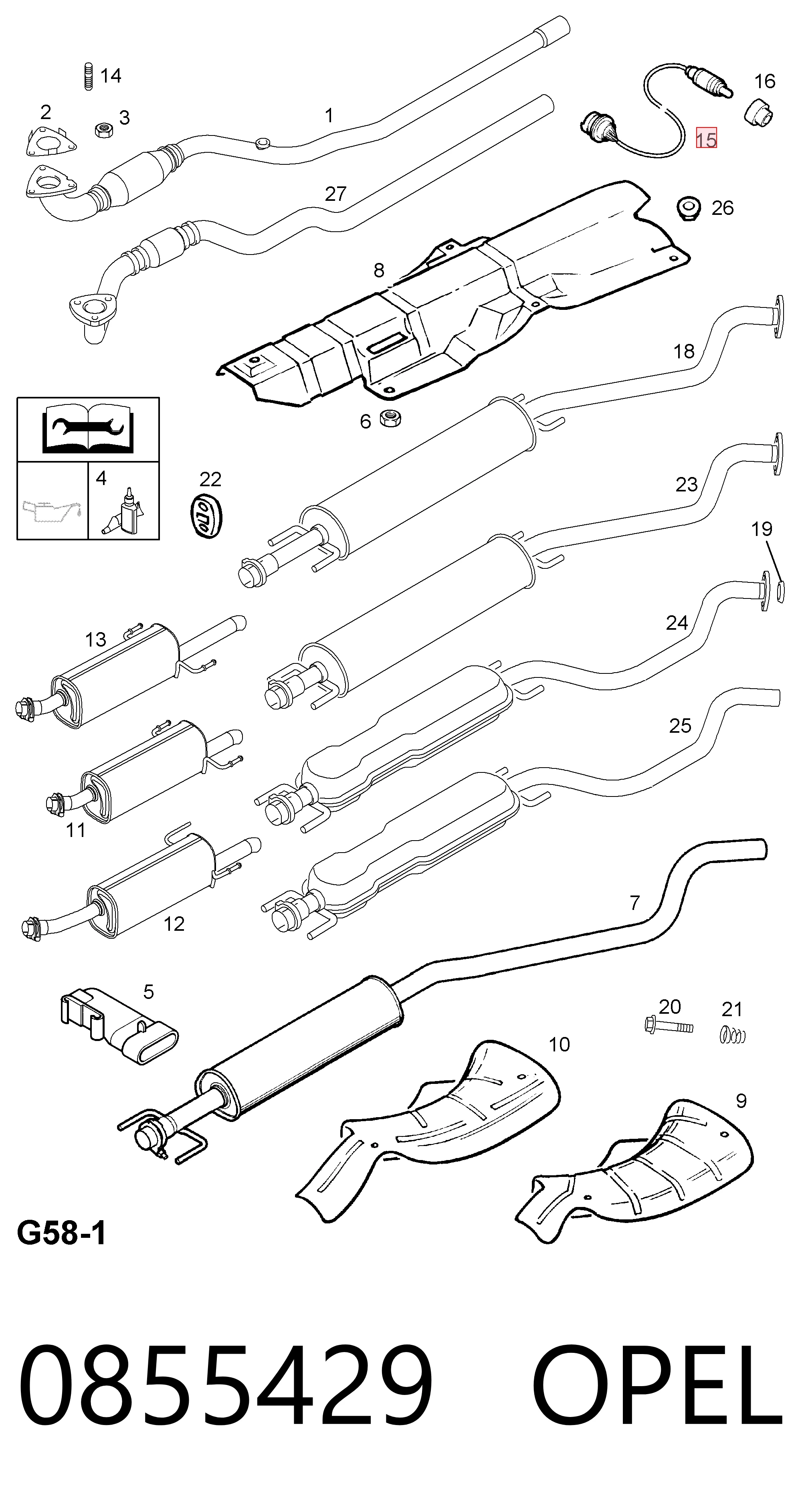 Sonda lambda post catalizador Magneti Marelli OSM015